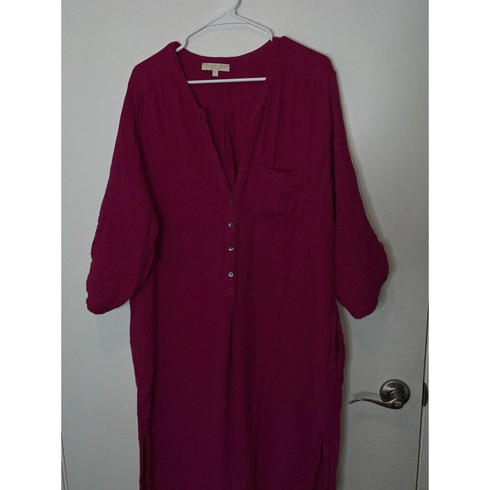 EVERYDAY RITUALTracey Gauze Kaftan Coverup Dress Size L - Picture 3 of 9
